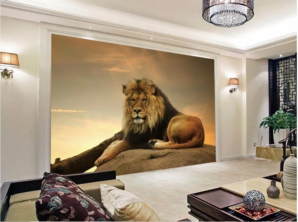 Wellyu papel де parede para quarto пользовательские обои 3D Лев творческая личность фон декоративная настенная бумага