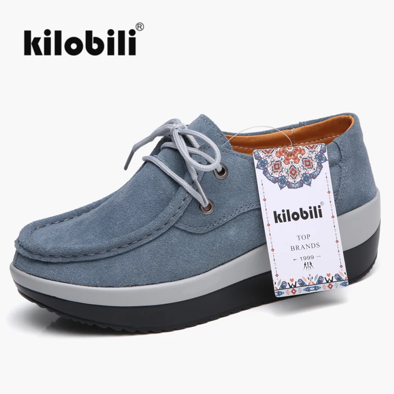 Kilobili/ г., весенняя женская обувь на плоской платформе; замшевые женские мокасины на шнуровке; женские кроссовки; женская обувь на толстой мягкой подошве