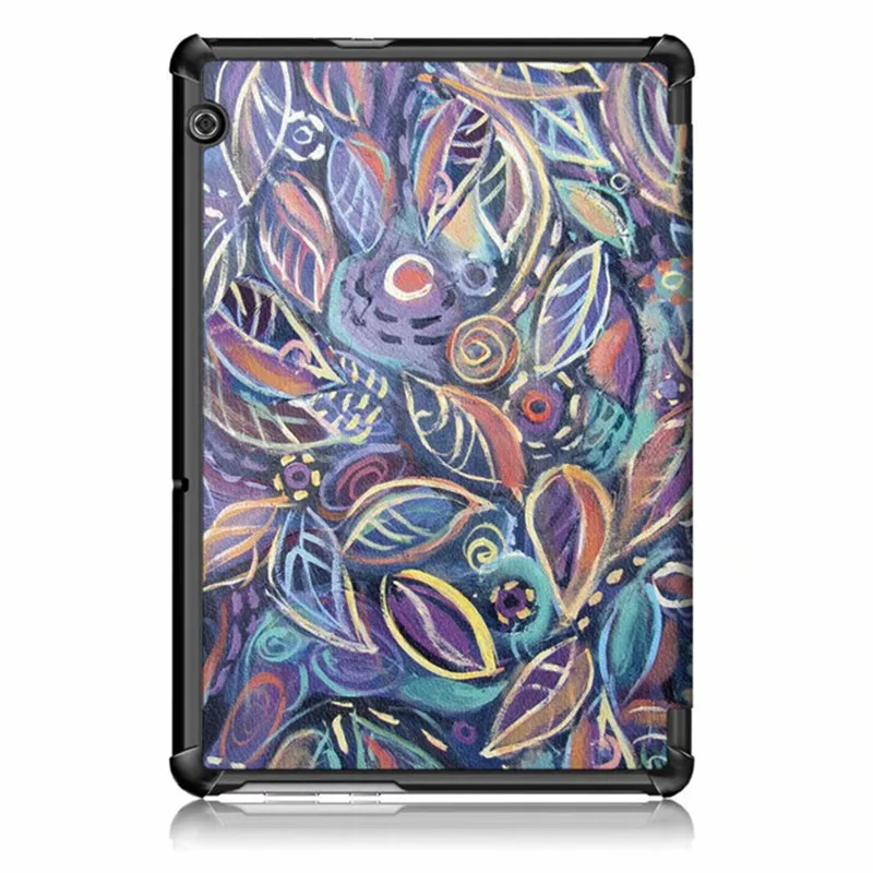 Кожаный чехол с рисунком для Huawei MediaPad T5 10 трехскладной подставкой L09 L03 W19 10|Чехлы