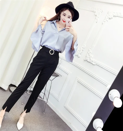 Женский элегантный комплект из 2 предметов повседневный двух с высокой талией и