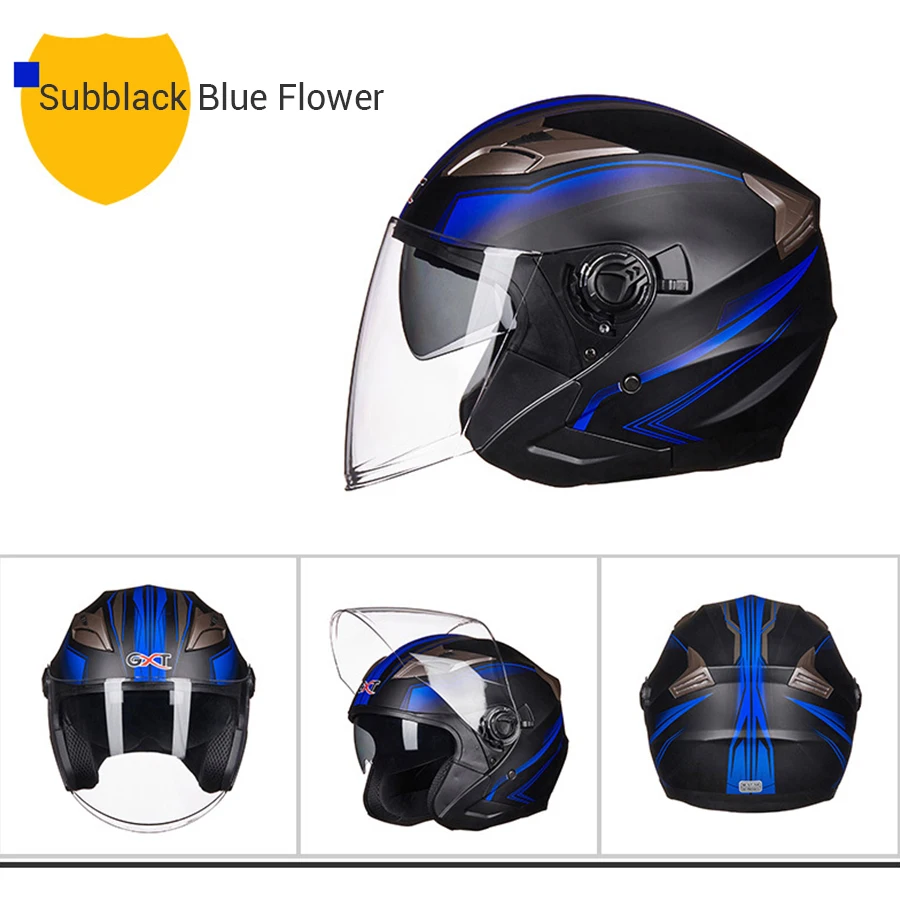 GXT Лето мотоциклетный шлем с открытым лицом двойной объектив Casco Шлем Мотоцикл Скутер Capacete защитный шлем козырек для мотоцикла