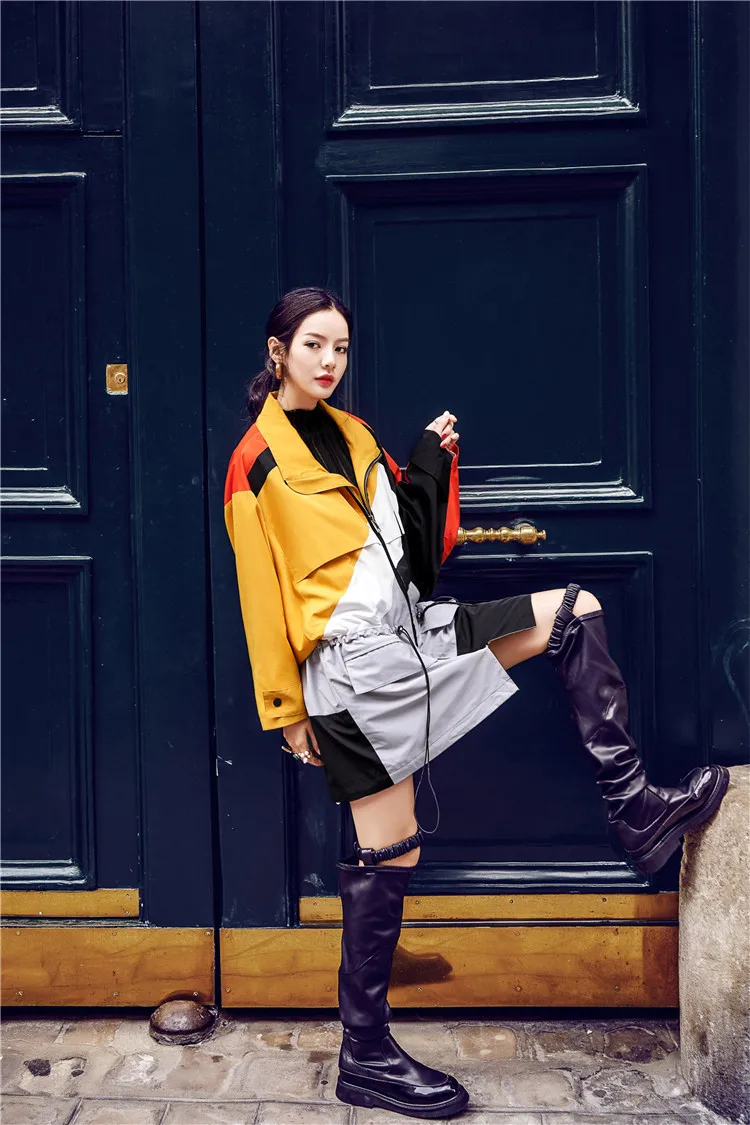 SuperAen Harajuku, модный Тренч для женщин, Дикий хлопок, Повседневный, весна, плюс размер, ветровка, женская, свободная, женская одежда