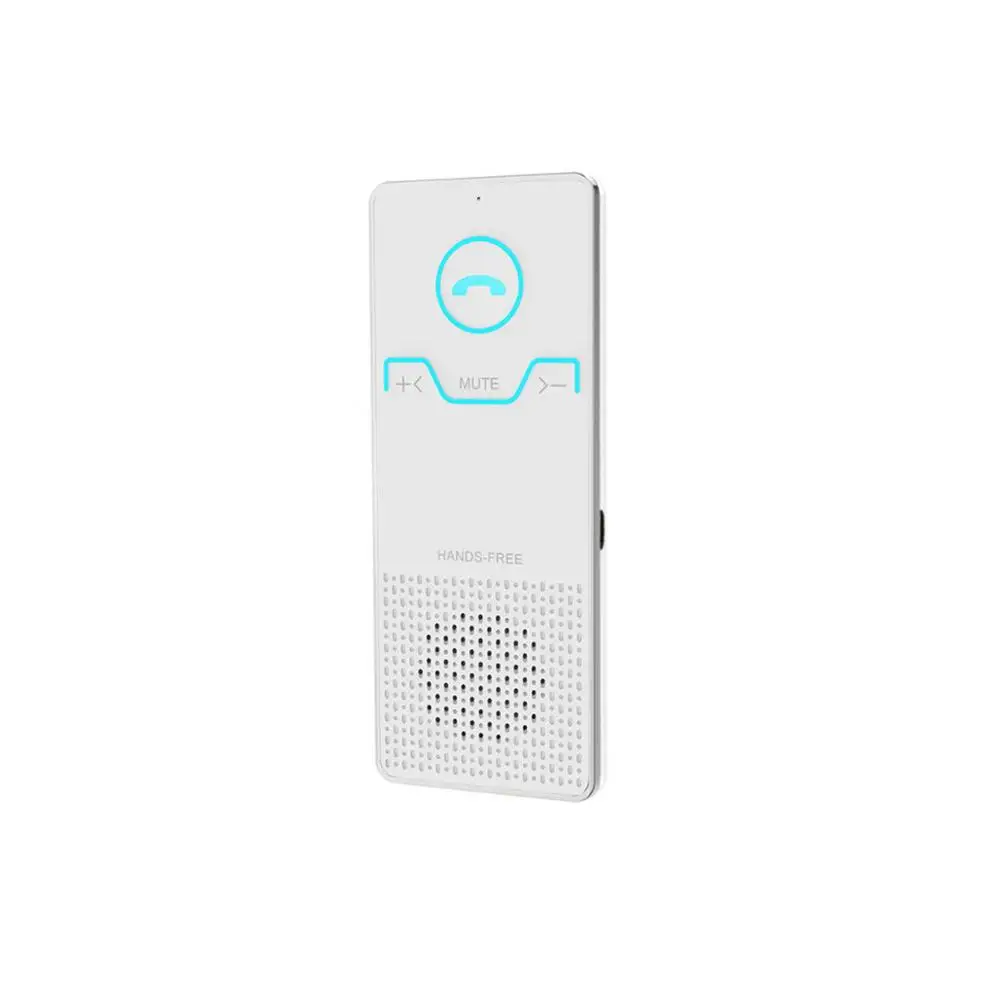 Белый SOONHUA Bluetooth автомобильный комплект Беспроводной Громкая Связь Динамик солнцезащитный козырек Громкая связь музыкальный плеер V4.0 автомобильный аудио MP3 плеер Голосовая трансляция - Цвет: Белый