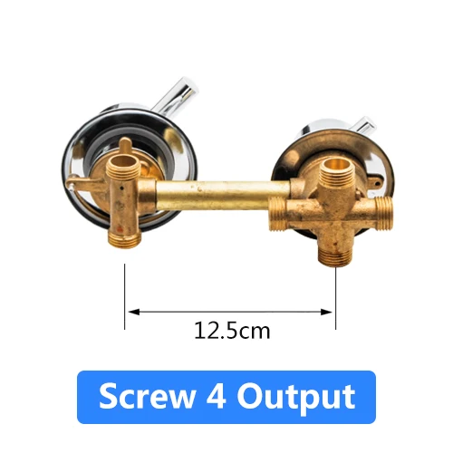 screw 4outlet 12.5cm 2/3/4/5 способов водоотводная труба с резьбой Межцентровое расстояние 10 см 12,5 см смесительный клапан регулирующий клапан латунный Ванная комната душевой смеситель кабины - Цвет: screw 4outlet 12.5cm