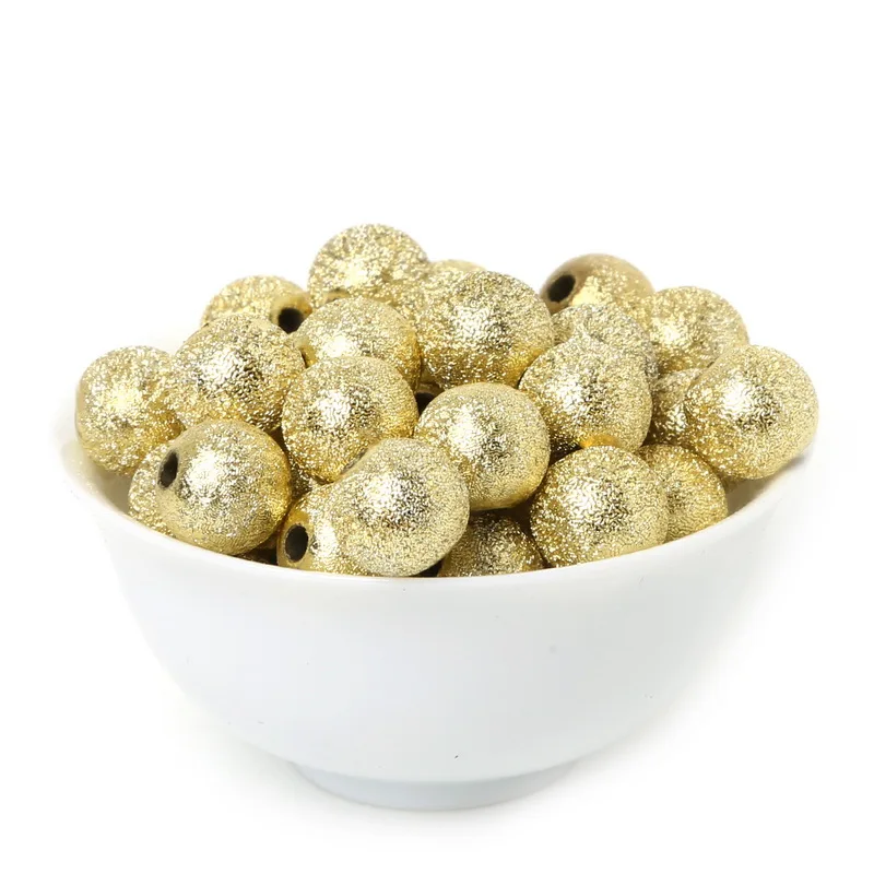 Best Selling 10mm Gold Plastic Corrugated Bead Approx 50Pcs Acrylic Spacer Bead Charms Finding For Jewelry Making Craft DIY