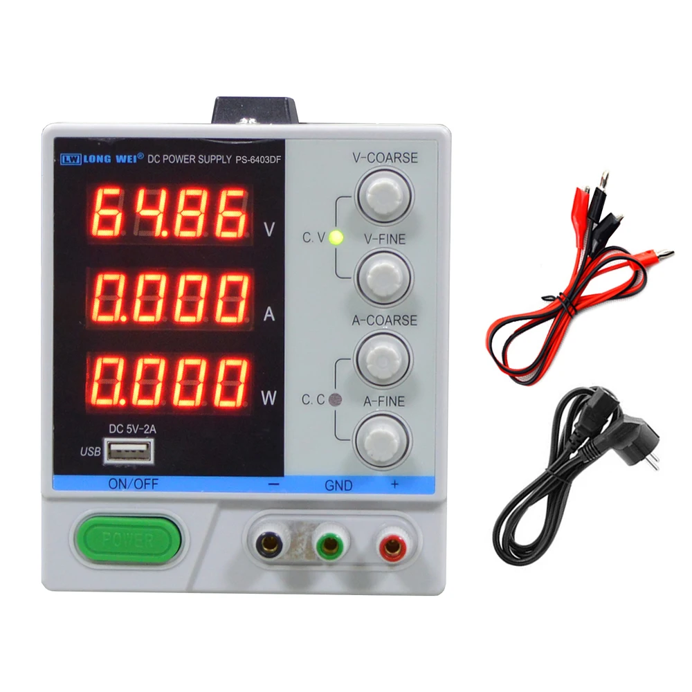 PS-6403DF 60V 3A Высокоточный 4 цифры DC Регулируемый источник питания лабораторный