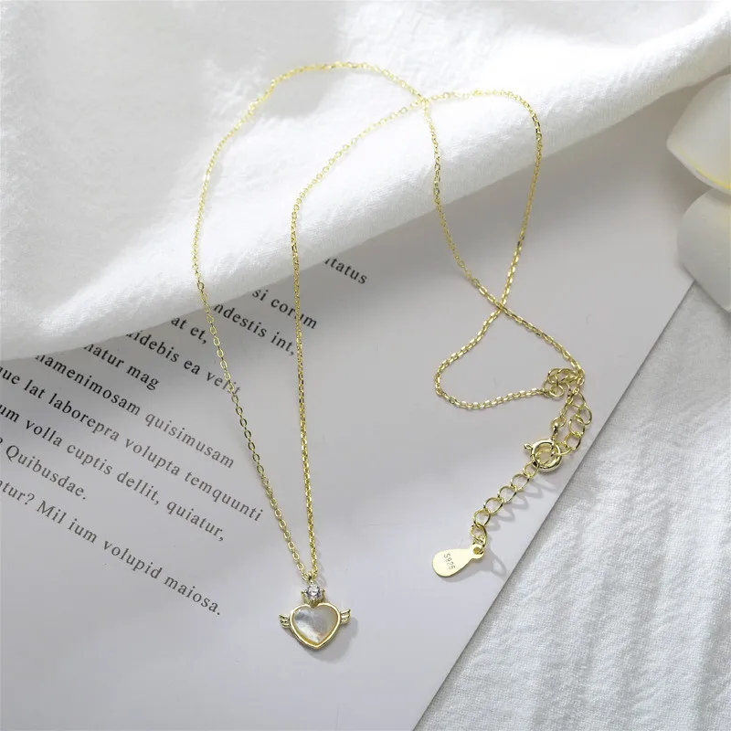 Женское Ожерелье с фианитом Flyleaf модное золотое ожерелье в форме крыльев сердца