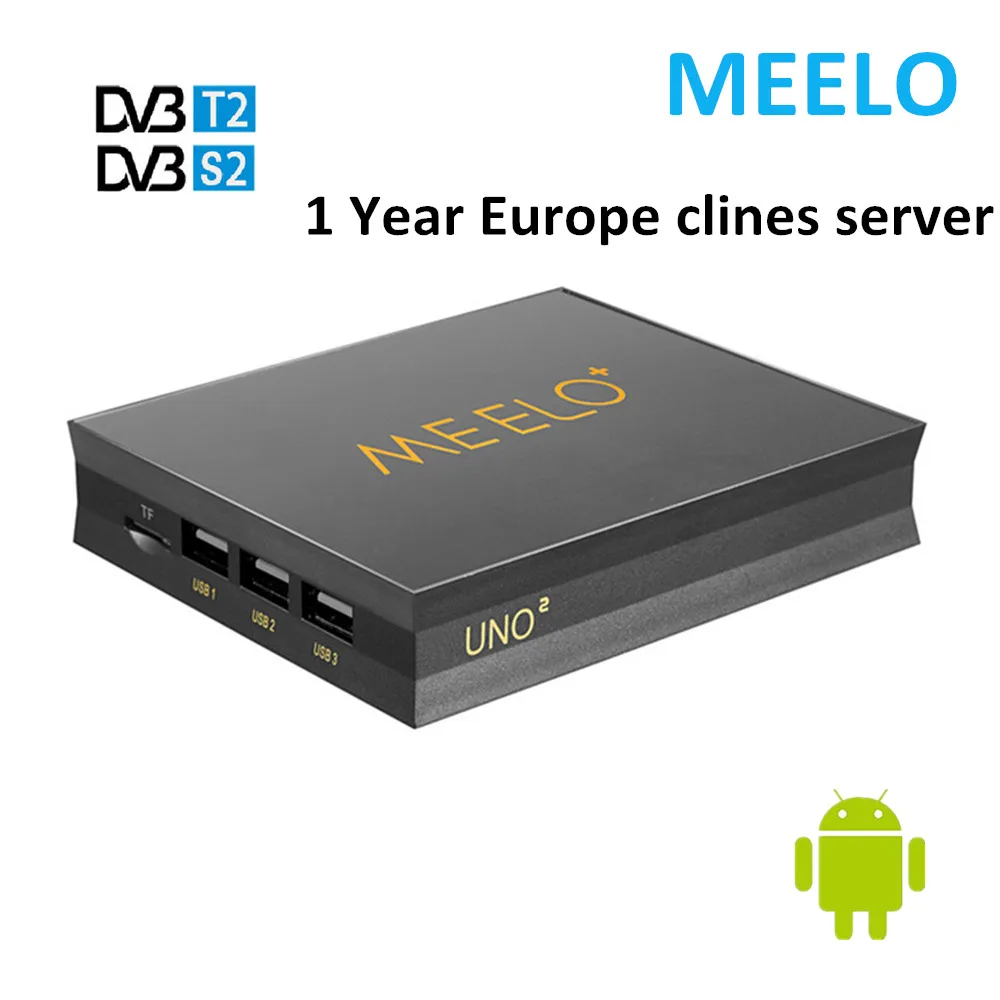 1 шт. Meelo uno2 1G/8G MEELO UNO 1 ГБ 8 ГБ Android 5.1.1 ТВ коробка DVB-T2-S2 Amlogic S905 четырехъядерный 1080p 4K Поддержка IP tv CCCAM