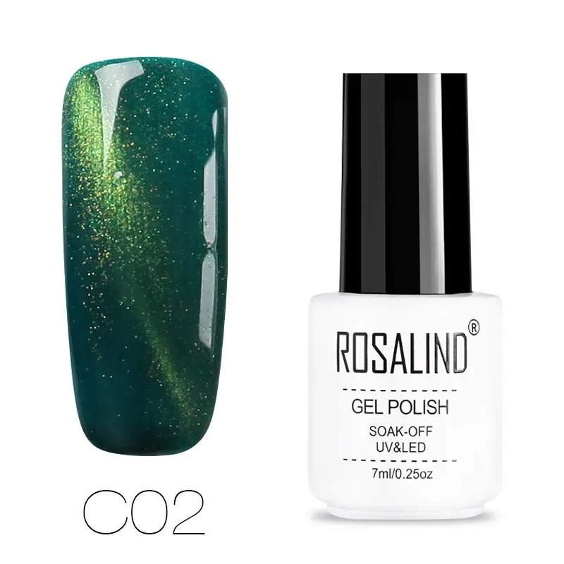 ROSALIND гель лак для ногтей 4D кошачий глаз vernis Полупостоянный УФ ПРАЙМЕР для ногтей верхнее покрытие для маникюрный гель для ногтей гель лак - Цвет: RCC02