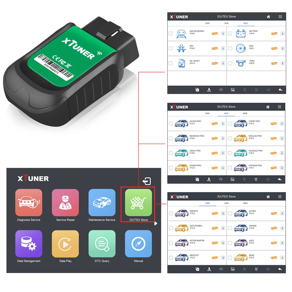 Xtuner E3 V10.7 автомобиля OBD2 сканер WiFi полный системы диагностический инструмент Авто диагностический сканер OBD 2 сканер автомобильный двигатель, ABS, подушки безопасности