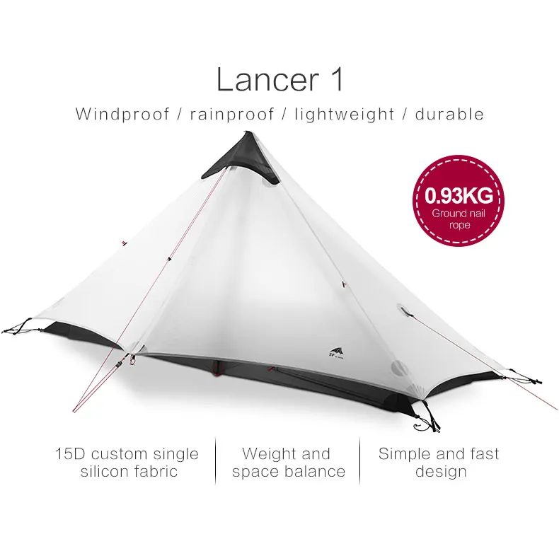 3F UL GEAR LanShan 1 уличная Ультралегкая палатка для кемпинга 1 человек 3 сезона профессиональная 15D Silnylon LanShan1 безротовая палатка