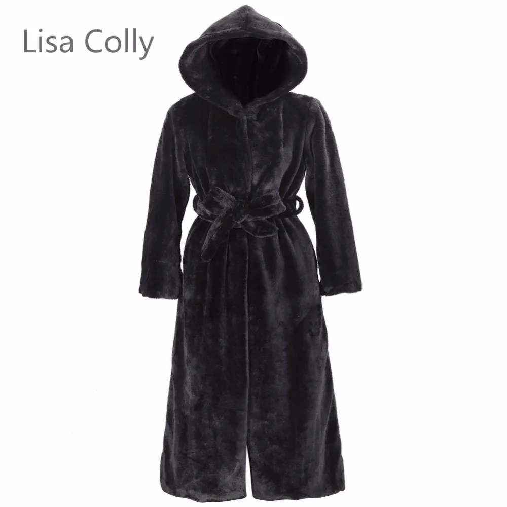 Лизы колли модные женские туфли пальто с искусственным мехом зимняя длинная