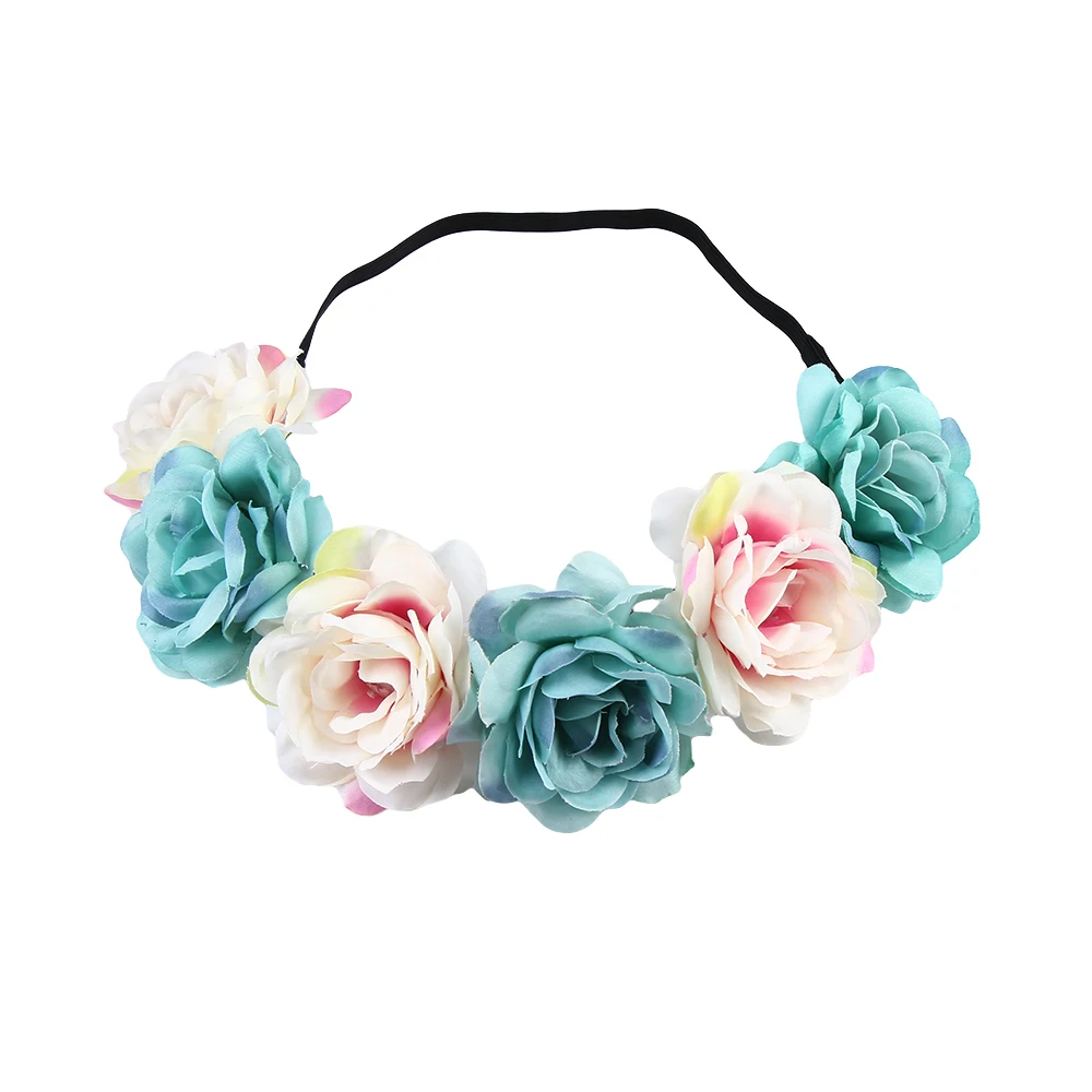 Повязка на голову Okdeals в богемном стиле с розами цветочной короной свадебный