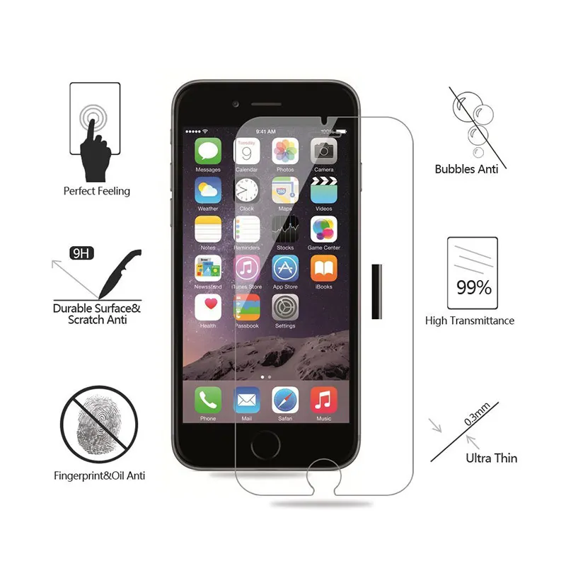 Для iPhone 5 5S 6 6S 7 8 Plus X XR XS 12 mini 11 Pro Max Закаленное стекло Защитная пленка
