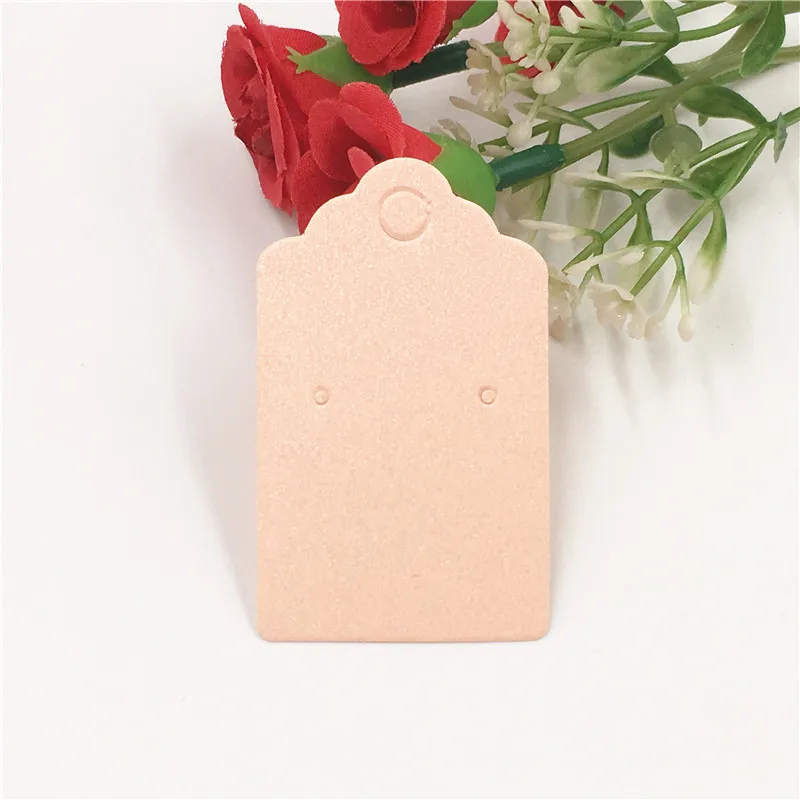 Pink Красочные 5x3 см Мини Симпатичные Kraft бумажные серьги карты для стад длинные висячие серьги Jewelry интимные аксессуары дисплей картон 50 шт./лот - Цвет: Pink