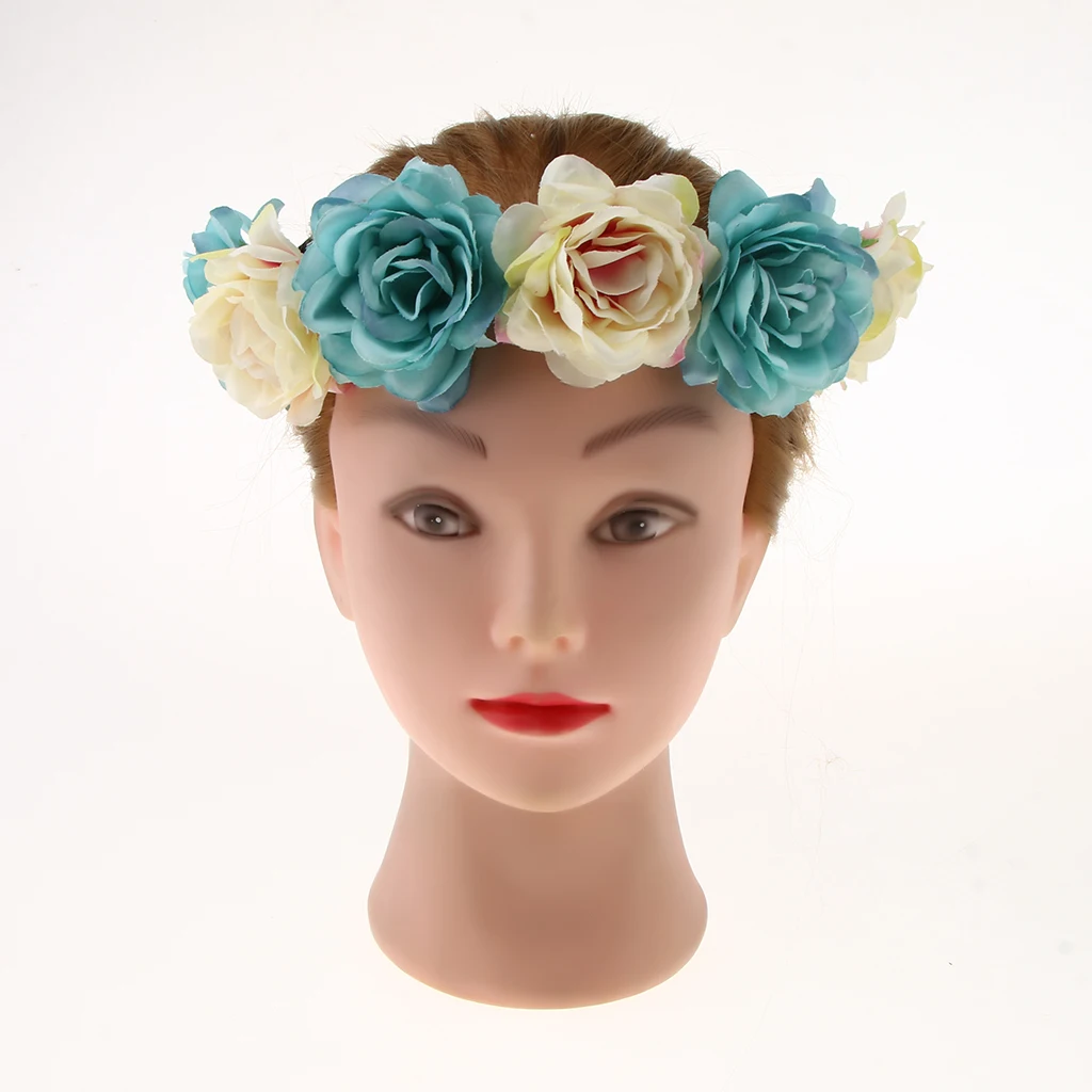 Великолепная Женская Цветочная Корона Венок Роза ободки Гирлянда Свадебный