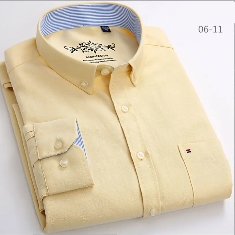 Mwxsd high quality Casual Mens Oxford Cotton Shirt Men Striped plaid wedding part Shirts male slim fit non iron Easy care shirt