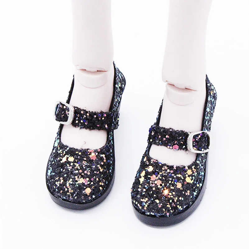 Black 1 пара Новых Блестящих босоножек на высоком каблуке; обувь для кукол BJD; мини обувь из искусственной кожи; аксессуары для 1/3; 60 см; кукольные игрушки для девочек; подарки - Цвет: Black