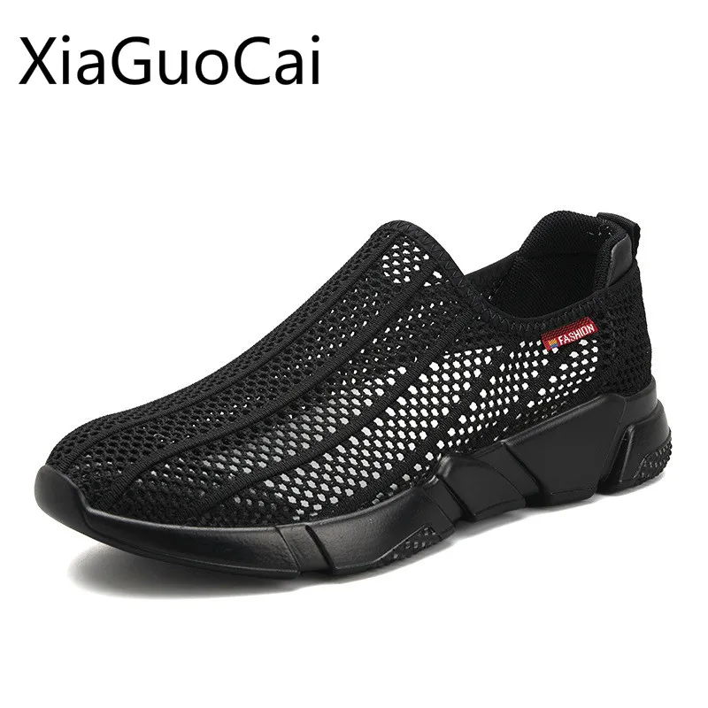 Mesh Summer Slip-on Mens Casual Shoes Basic Lightweight Male Breathable Flats | Обувь