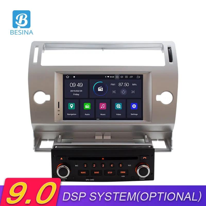 Besina Android 9 0 автомобильный dvd плеер для Citroen C4 Quatre Triumph 2004 2012 gps навигация Мультимедиа