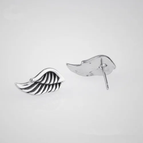 

Korean Wholesale Price Fashionable Titanium Earring Angle Stainless Steel Ear Studs Wings Women and Men