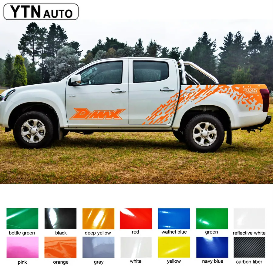 Автомобильные наклейки пригодные для D max 2012 настоящее боковой двери заднего