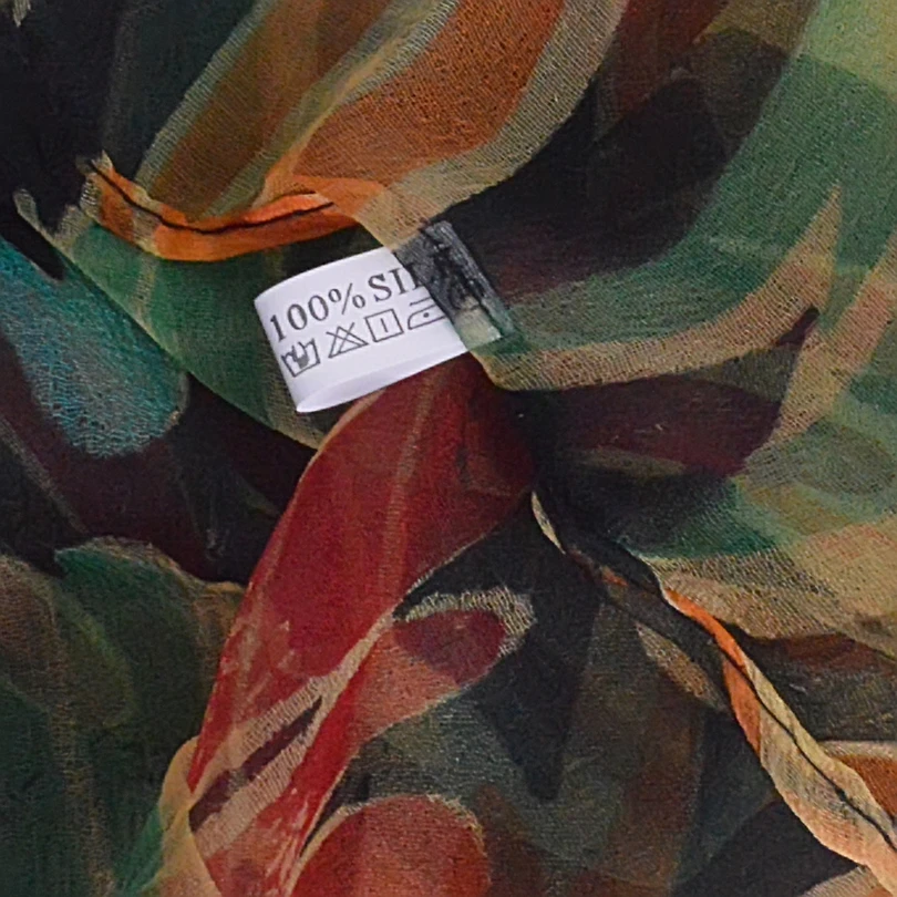New Blue Orange Silk Scarf Printed 2016 Brand 100% Pure Scarves Wraps Spring Autumn Female Large Size Long |