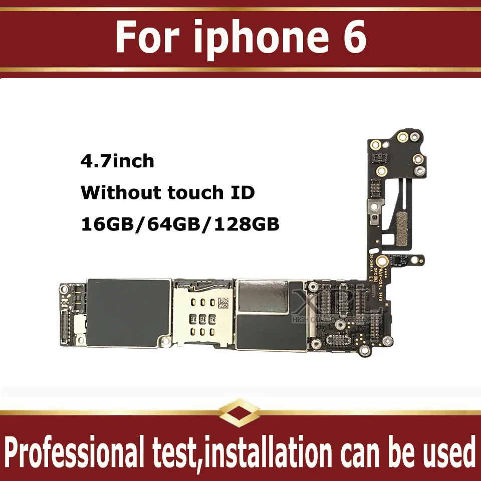 Заводская разблокированная материнская плата для iPhone 6 4 7 дюйма без Touch ID 16 ГБ 64 128