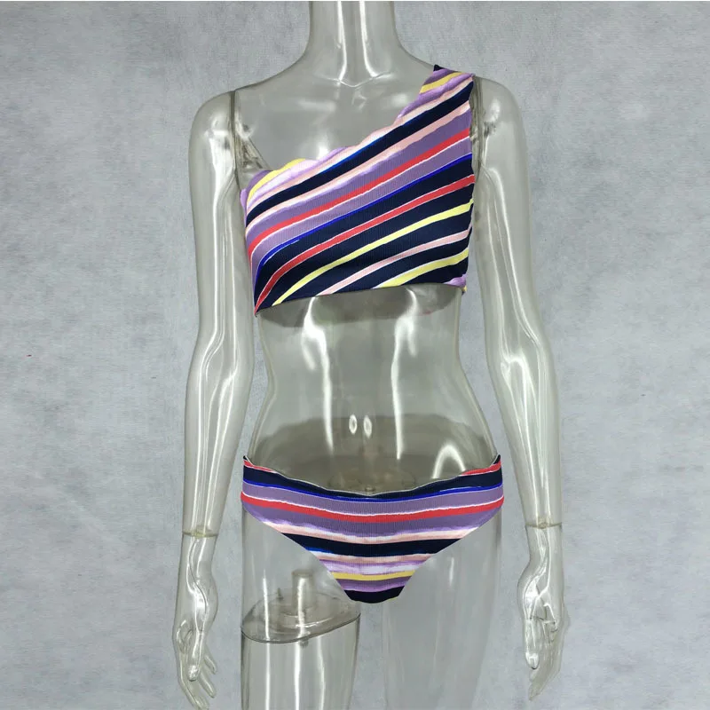 Itsroya Женский комплект бикини из двух частей одноцветные плечевые купальники