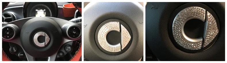 Персонализированные флэш-сверла логотип наклейка на руль для Mercedes Smart Fortwo Forfour 453 451 украшение автомобиля стикер аксессуары