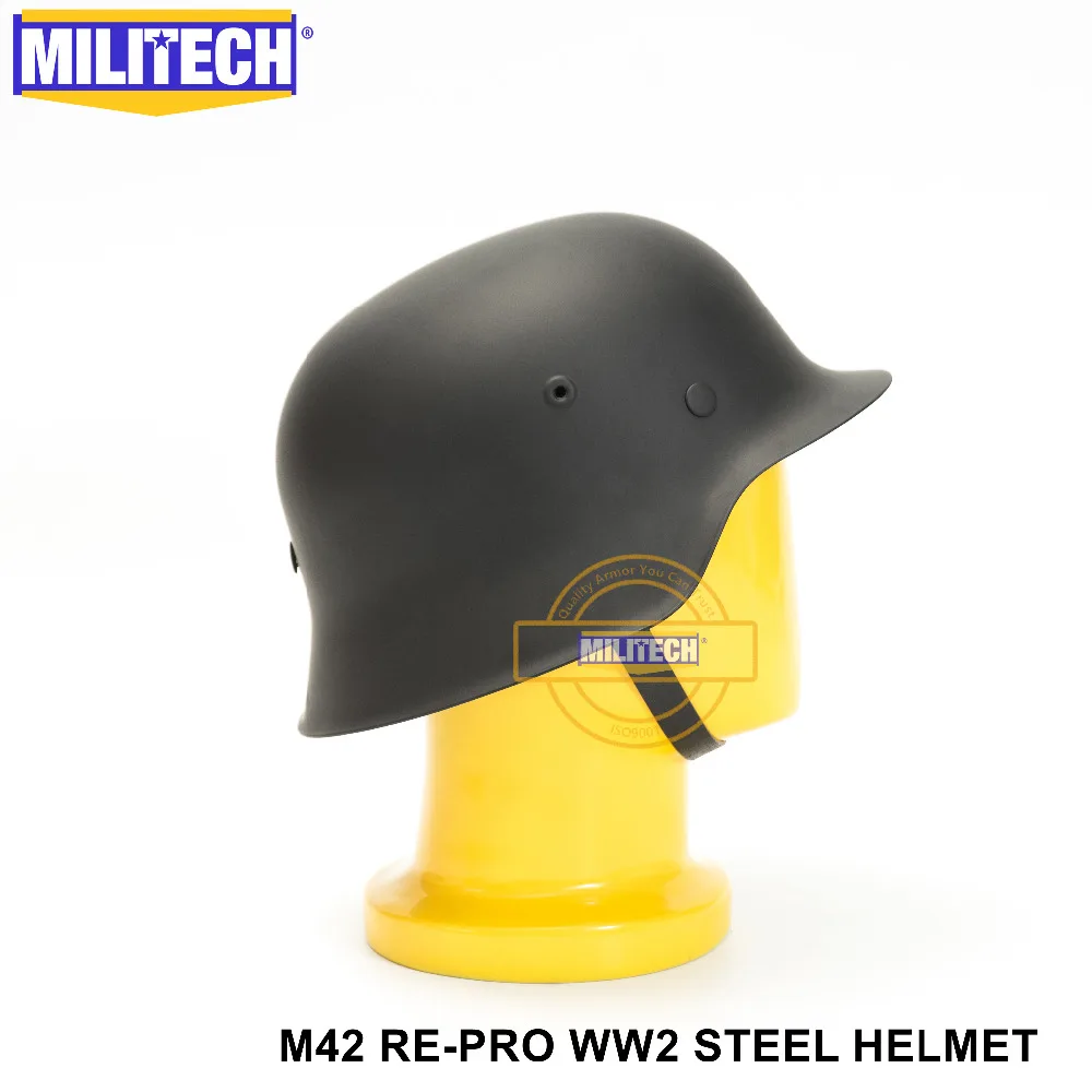 Черный Немецкий Стальной шлем M42 времен Второй мировой войны MILITECH немецкий