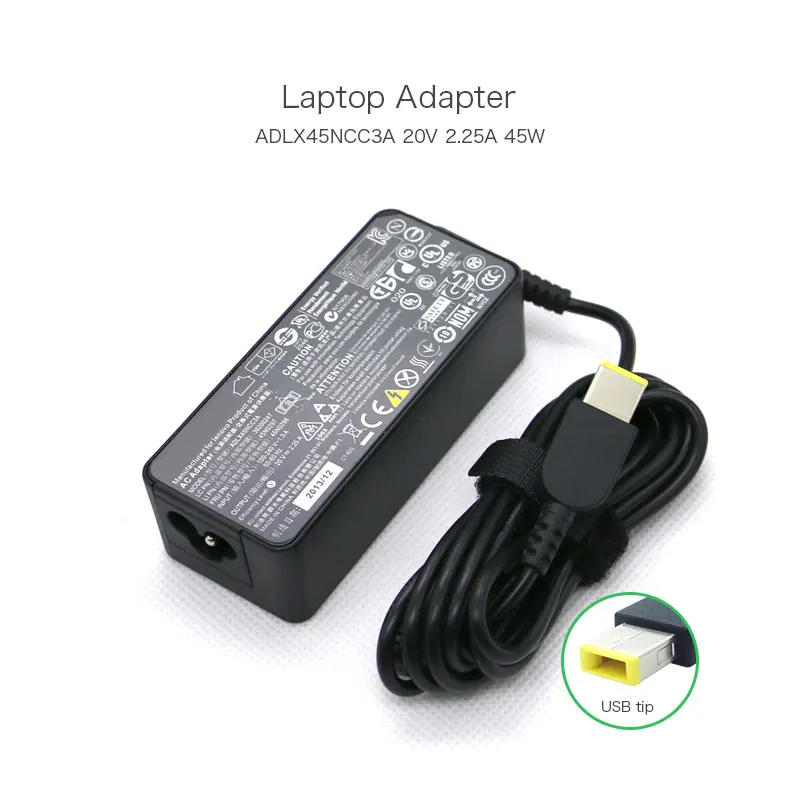 

High Quality 20V 2.25A 45W Square Pin USB tip Laptop Power Supply For Lenovo Ideapad S210 S210T K2450 ADLX45NCC3A 36200247