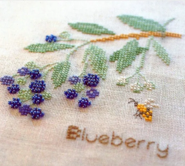 Нить DMC клубника цветок синяя ягода вышивка крестиком набор 14ct льняная Вышивка