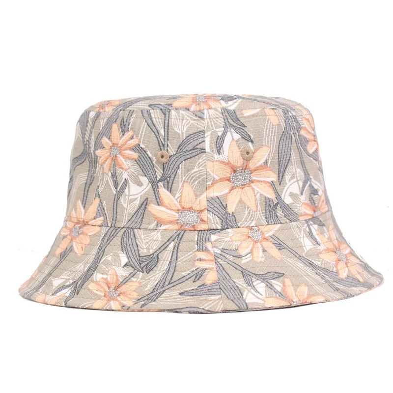 

SILOQIN Women's Flat Cap Cotton Bucket Hat Summer Ladies Fashion Novelty Beach Hats Printed Sunscreen Youth Female Student Caps