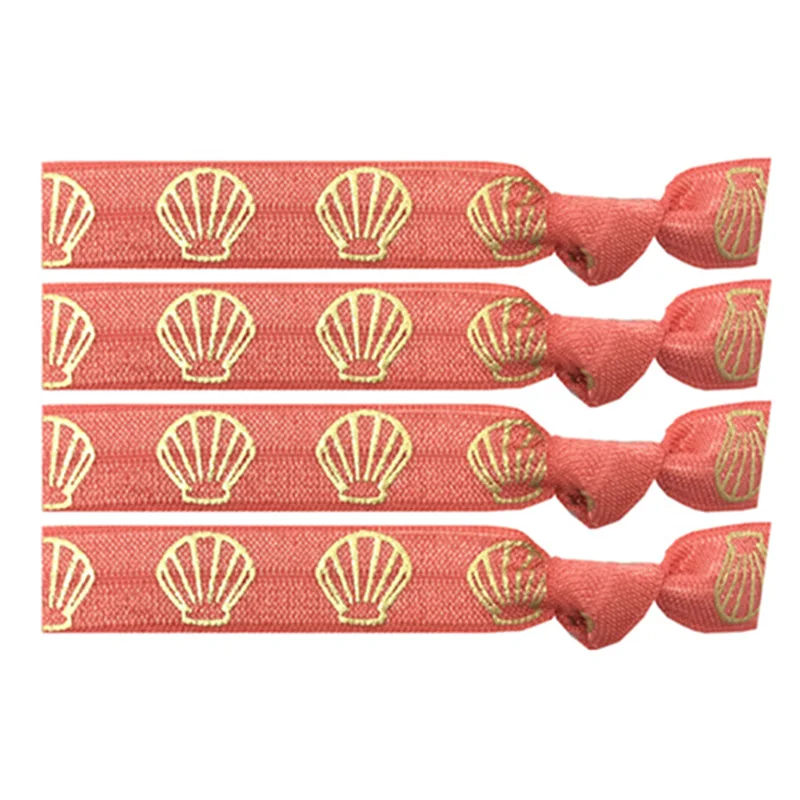 12 Цветов 40 шт Sea Shell раковины золото Фольга эластичная повязка для волос с принтом