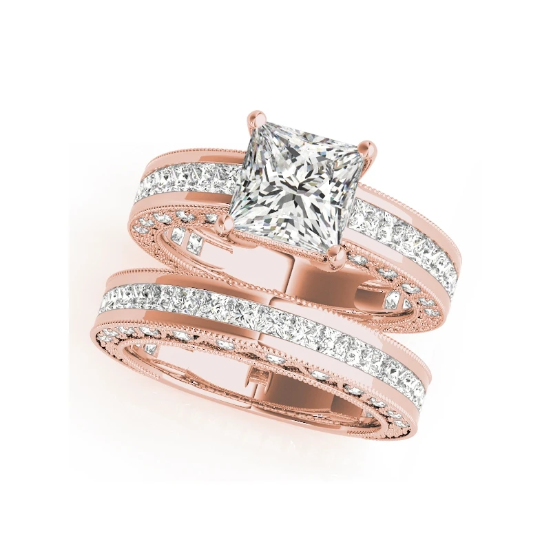 COLORFISH Genuine 925 Sterling Silver Princess Cut 1.6ct Cubic Zirconia Wedding Band Solitaire Engagement Ring Bridal Sets | Украшения и