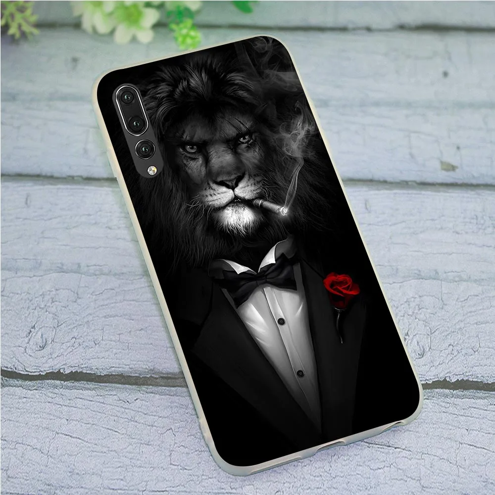 Мягкий ТПУ чехол для телефона с изображением льва тигра Huawei Mate 10 Pro 20 P8 P20 P30 P10 P9 Lite