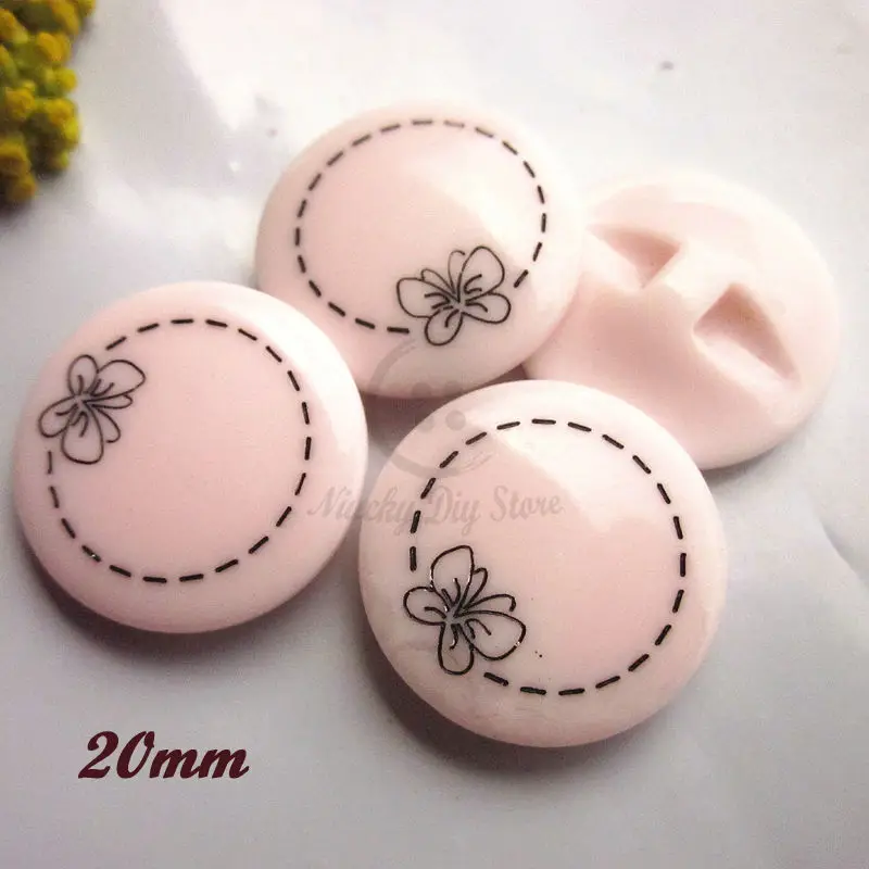 

Sewing supplies 50pcs 20mm Pink butterly pattern resin coat buttons for girl sweet clothing sewing accessories Tunnel shank