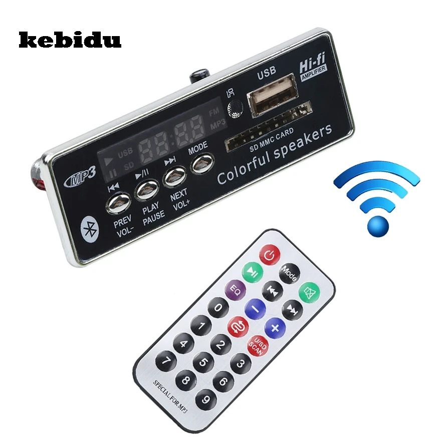 Автомобильный MP3 плеер Kebidu Handsfree с USB беспроводной Bluetooth декодер плата модуль