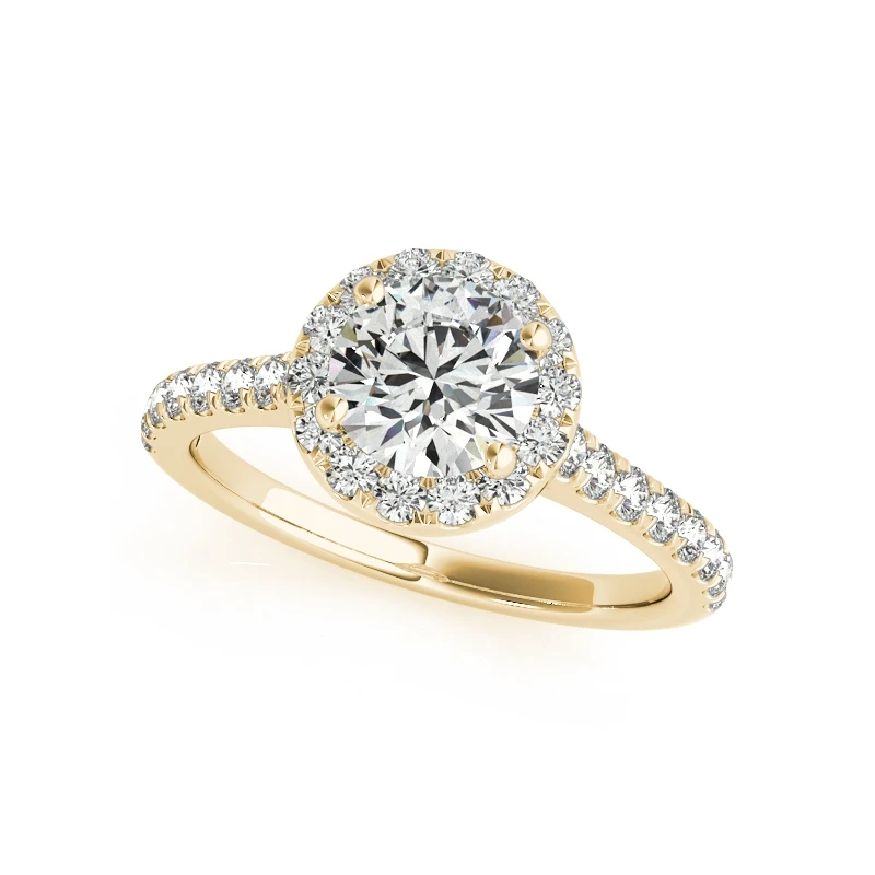 QYI 14k массивная, желтая, Золотая обручальное кольцо с камнем наборы 1ct круглая огранка имитация бриллианта Роскошные обручальные кольца для женщин