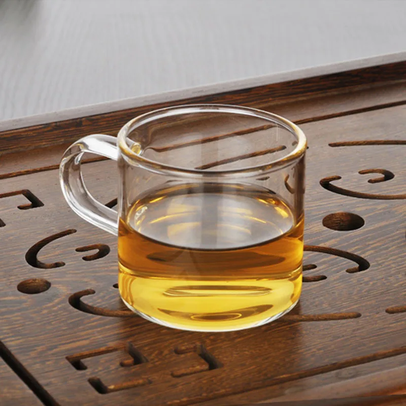 2 шт. прозрачные стеклянные чашки для чая ручной работы простые термостойкие