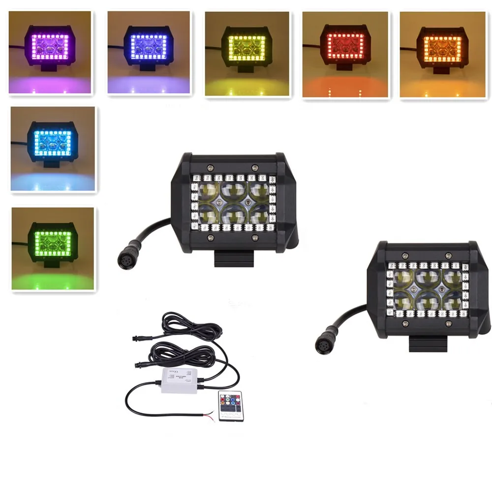 18 Вт 3 &quotсветодиодный рабочий светильник кубики Pods с RGB halo кольцевым точечным