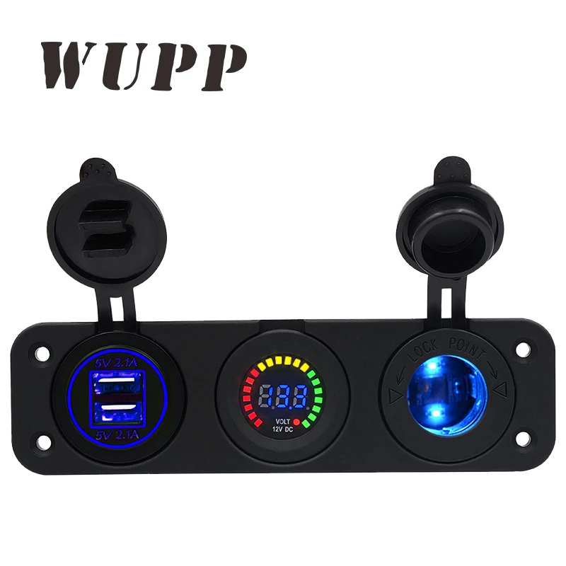 WUPP Водонепроницаемый Dual Usb Автомобильное Зарядное устройство 5 В 4.2A