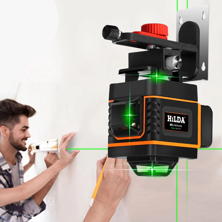 Лазерный уровень горизонтальный и вертикальный самонивелирующийся 4D с 16/12
