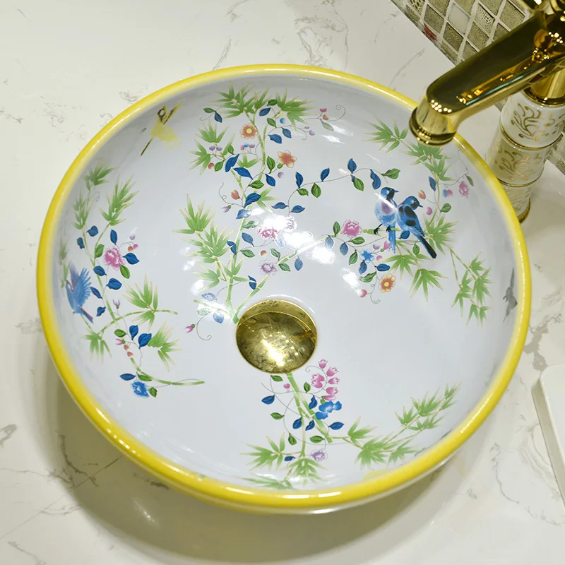 Керамическая раковина Цзиндэчжэнь 35 см украшение для дома ручная роспись чаша