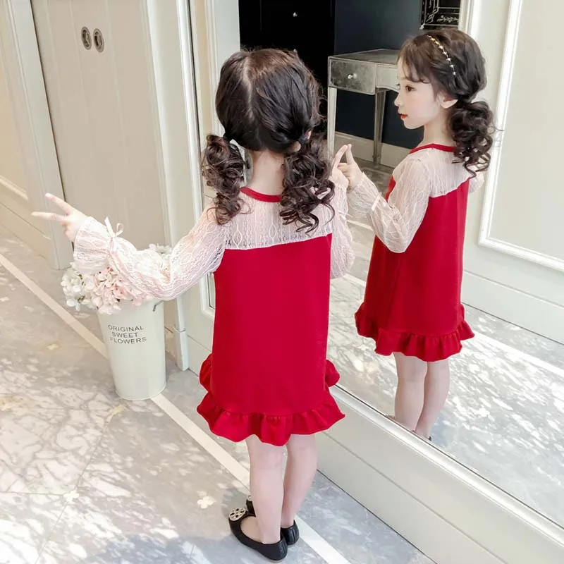 Новинка 2019 года платье для девочек сезон весна-осень детское модное хлопковое