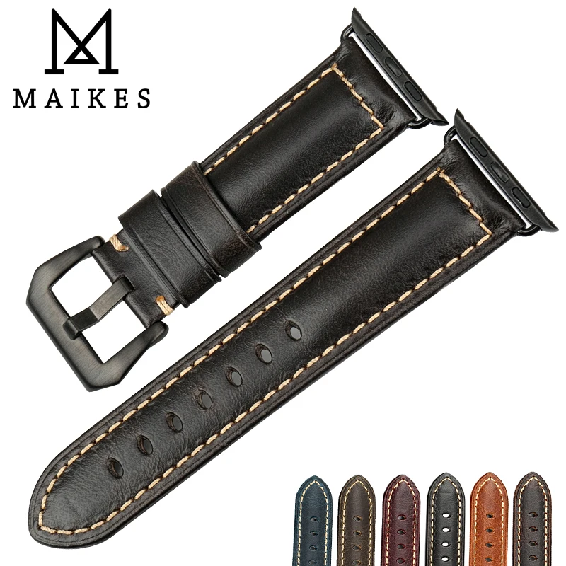 Аксессуары для часов MAIKES из натуральной кожи для apple watch ремешок 40 мм 38 мм браслеты для apple watch ремешок 44 мм 42 мм iwatch ремешки для наручных часов