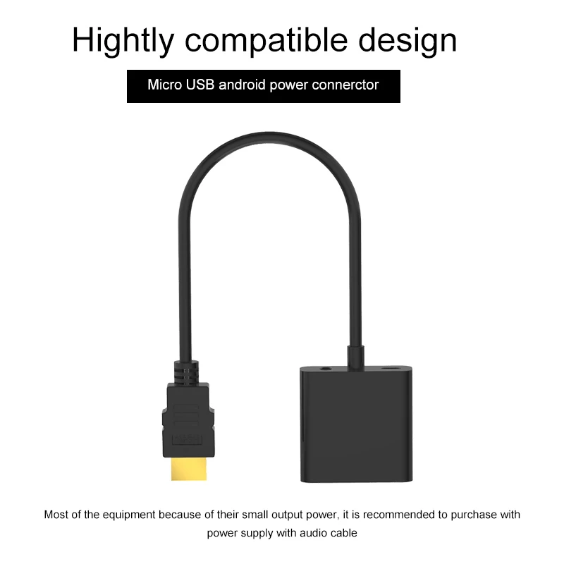 1080P HDMI к VGA адаптер цифро-аналоговый преобразователь кабель для Xbox PS4 ПК ноутбука