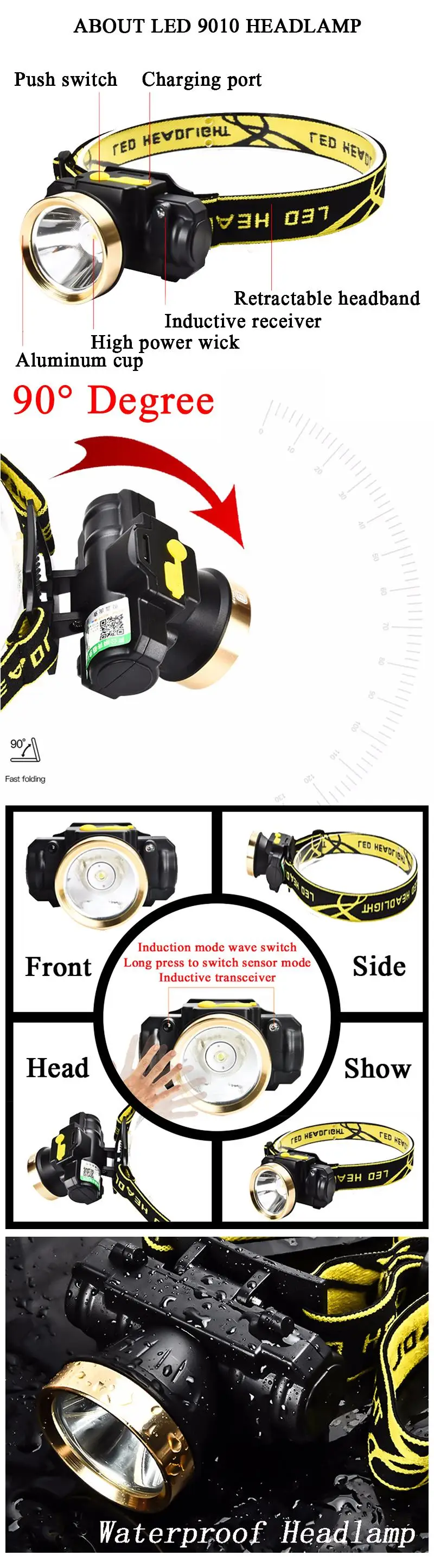 Litwod Z20136 CREE XHP50 светодиодный налобный фонарь XM-L T6 COB 18650 аккумуляторные батареи, отражатель, Головной фонарь, фонарь, фара