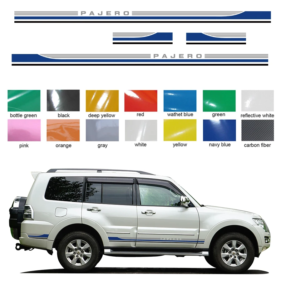 Наклейки для автомобиля 2 шт. виниловые наклейки в полоску боковой двери Mitsubishi